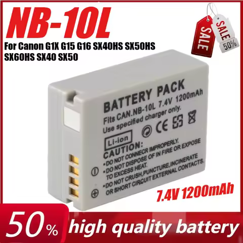 7.4V 1200mAh NB-10L NB10L Camera Battery for Canon G1X G15 G16 SX40HS SX50HS SX60HS SX40 SX50 SX60 H
