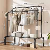 LG Rak Gantungan Baju Gantungan Baju Berdiri Besi Kuat Gantungan Baju Estetik 115x55x145cm