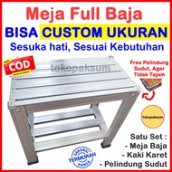 2-Tier Steel Table 2-Tier Iron Shelf Stove Table Multipurpose Table Stove Holder Kitchen Table 2-Tie