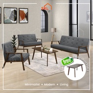 🔥READY STOCK🔥Solid Wood Sofa 3 Seater + Stool Free Coffee Table / Sofa Murah Modern/Ikea Sofa/3 Seater Sofa/ 1+2+3+Coffee Table