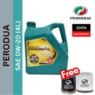 70011006 GENUINE PERODUA FULLY SYNTHETIC ENGINE OIL SAE 0W20 (4L) + FREE ORI OIL FILTER