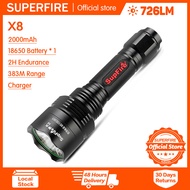 SUPERFIRE X8 LED Multi-Functionไฟฉาย1100ลูเมนความสว่างสูงยาวShotไฟฉาย