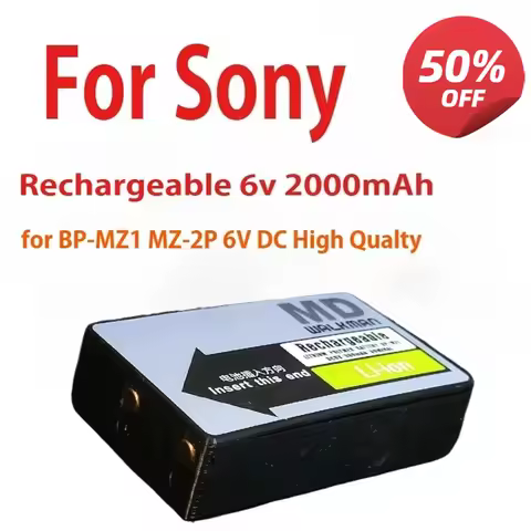 New Rechargeable Battery for Sony BP-MZ1 MZ-2P 6V DC6V 2000mAh High Qualty