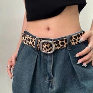 ELWYN leopard print belt, Korean style personality metal buckle fashion belt PK04