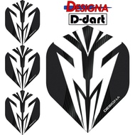 Designa Dart Flights - Standard Extra Strong Mako Black Clear Dart Flights 3pcs/pack (SAYAP ARROW)