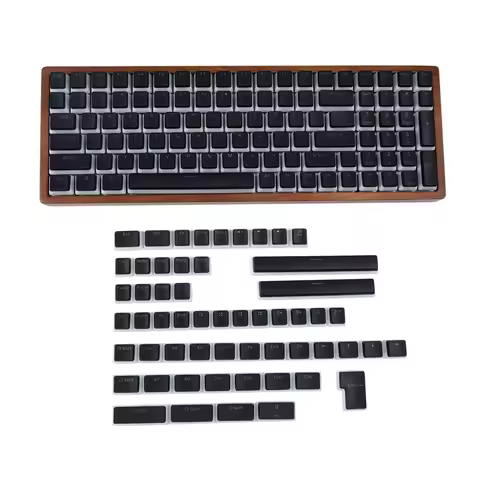 YMDK 156 Keys PBT Doubleshot Shine Through ANSI ISO Pudding Keycaps For MX Mechanical Keyboard Corsa