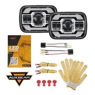 7x AUXBEAM 6นิ้วนำไฟหน้าพร้อม Hi-Lo Beam ไฟเลี้ยวสีเหลือง DRL สีขาวสำหรับ Jeep YJ XJ Toyota รถบรรทุก