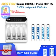COMBO Pin Sạc AA AAA C9023L C9024L C9025L Kèm pin dung lượng cao đến 3300mAh dùng cho micro karaoke