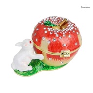 【CH*】 Elegant Diamonds Encrusted Alloy Jewelry Box With Squirrel Fruit Artwork