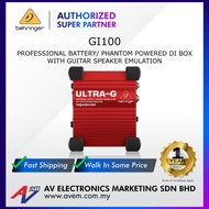 BEHRINGER ULTRA-G GI100 Professional Battery/Phantom Powered DI-Box with Guitar Speaker Emulation