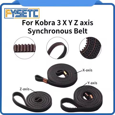 For Kobra 3 Combo Synchronous Belt Kobra 3 X Y Z 6mm/8mm Width Belt High Quality 3D Printer Replacem