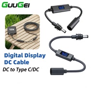 Guugei Starlink Mini DC to DC/Type C Extension Cable DC Adapter Cable Digital Display DC Extension P