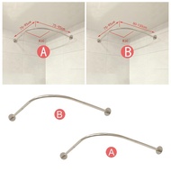 [Homyl478] Drilling- Extendable Corner Shower Curtain Rod with Glue Stainless Steel