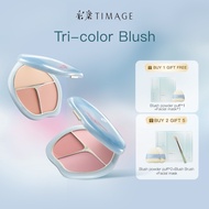 彩棠 TIMAGE 3-Color Blush Palette Plump Cheeks, Natural Contour with Pink, Purple, Apricot Shades 争青腮红