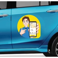 Sticker  Maxim for e-hailing car Transparent with white ink printing uv + Die cut