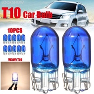 LOOKSHOW 10Pcs Car T10 W5W 194 5W 8000K XENON Halogen Bulb H5K4