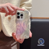 SS938 CLARITY Swirl Hologram Feather Case OMBRE Pink Yellow Texture For Realme 15 PRO 14 14T C75 not