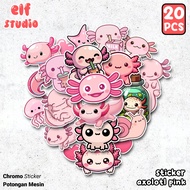 100 Pcs Axolotl Stickers Pack Cute Pink Cute Aesthetic for Freebies Sticker Book Axelot Casing