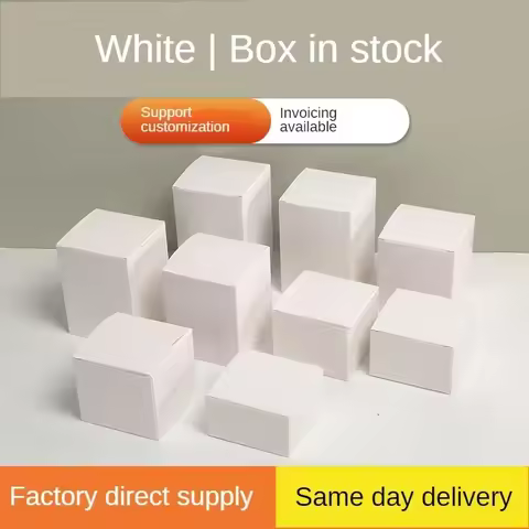 50PCS Small White Box Spot White Box Customized White Small Carton Universal White Cardboard Box Squ