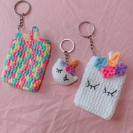 Card pouch / crochet pouch / unicorn keychain / ezlink card holder