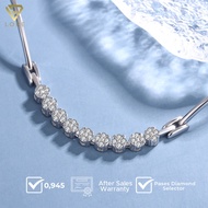 Lore Jewellery - 9-Flower Moissanite 0.1 CT VVS 1 Color Grade D Bracelet White Gold 18K Plated