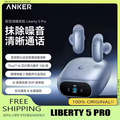 Anker Liberty 5 Pro Earphones Pro Edition Intelligent Noise Reduction AI Translation Conference Blue