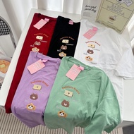 S347 oversize T-Shirt Cotton Fabric Embroidered Delicious Bread