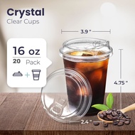 12/16//20/24/32OZ  Clear Plastic Cups with Sip Lids Disposable Plastic Coffee Cups To Go Cups for Ic