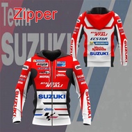 Xzx180305 Suzuki motorcycle racing team men zipper Hoodie spring hour women overrated Sweatshirt sport children jacket