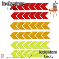 LUCKY 36Pcs Strong Reflective Arrow Decals, Red + Yellow + Green Reflective Material Safety Warning Stripe Adhesive Decals, Arrow 4*4.5cm Car Trunk Rear Bumper Guard Stickers