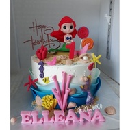 cake birthday mermaid kue ultah duyung / kue ulang tahun ariel / kue - brownies diameter 26