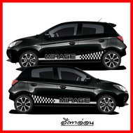 สติ๊กเกอร์ลายหมากรุกMITSUBISHI MIRAGE มิตซูบิชิมิราจ สติ๊กเกอร์ติดรถ ชุดแต่งมิตซูบิชิ มิราจ sticker(