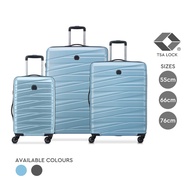 Delsey Paris Tiphanie 4 Double Wheels Cabin Trolley Case with TSA Lock - Graphite / Aqua (55cm / 66cm / 76cm)