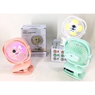 Square LED Light with Fan 360 Clip Fan Kipas Adjust Mini Fan USB Charging Mini Clip Fan with Cable S