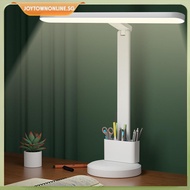 [joytownonline.sg] Modern Bedside Lamp 3 Color Modes Night Bed Lamp with Pen Holder for Home Office