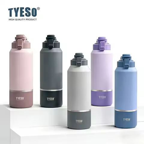 Tyeso 2000ML Water Bottle with Handle Leak-Proof Lid for Outdoor Sports Hiking Thermoses Travel Mug 