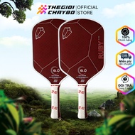 Genuine Six Zero Ruby White And Red Pickleball Racket - With Carbon Power Support
