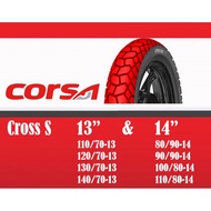 Corsa Cross S 13" &amp; 14" 110/70-13 120/70-13 130/70-13 140/70-13 80/90-14 90/90-14 Tayar Tubeless Tyre