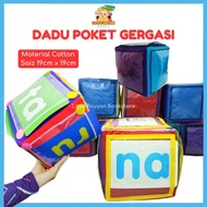 DADU POKET GERGASI | Berpoket untuk Kad Imbas Big Dice Cube with Pockets for Flash Cards