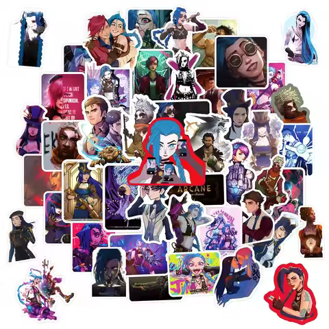 50PCS Arcane League of Legends Stickers Game Graffiti DIY Kids Toys Cartoon Luggage Laptop Guitar Ca