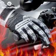 hotx【DT】 ROCKBROS Gloves SBR Thickened Cycling Shockproof Breathable Warmer Sport