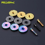 Risk 1 set Lightweight Titanium Alloy Bicycle Headset Cap + M6*30mm Bike Headset Stem Bolt 3 Colors 