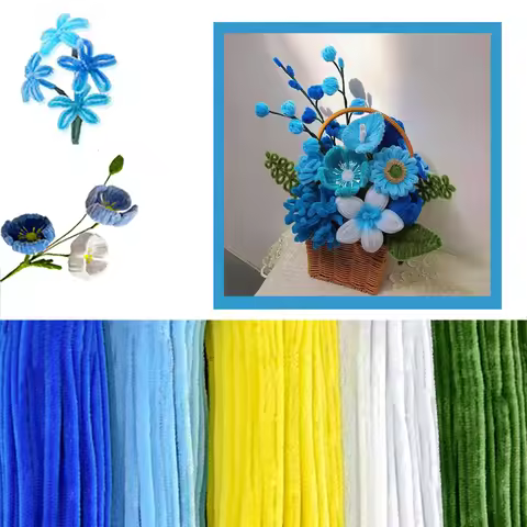 250Pcs Pipe Cleaners Craft Set, 5 Colors Pipe Cleaners Bulk Pastel Chenille Stems for Craft Pipe Cle