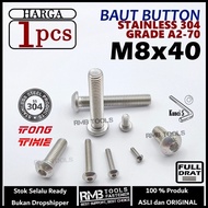 Bolt L Button M8 x 40 Length 4cm Stainless Steel SUS 304 Grade A2-70 Key L5 M8 Bolt L5 SS 304