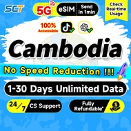 Wefly Cambodia eSIM 5G 3-30Days Daily 500MB-3GB Unlimited Data eSIM Cambodia SIM Card Send in 1min