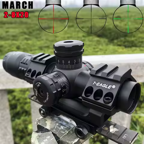MARCH Rifle Scope 2-8X20IR Tactical Riflescope Spotting for Hunting Optical Short Airsoft Airgun Sig