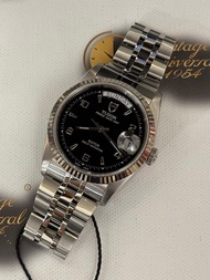 🌈🌈新返貨啦🌈🌈🖤🖤原裝黑色間數字面🖤🖤18K白金圈 36mm 淨錶❤️❤️Tudor Prince Date+Day 76214 連原裝Tudor 鋼帶❤️❤️🌈VU2185(廣華街店）
