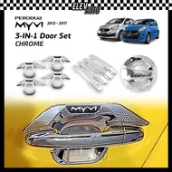 Perodua Myvi 2012 - 2017 Chrome Door Handle Bowl Fuel Cap Cover Accessories Bodykit Lagi Best Icon 2