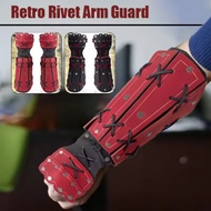 Ninja Samurai Medieval PU Leather Arm Armor Bracer Long Glove Viking Knight Cosplay Costume Steampun