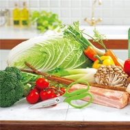 【PLUS】30度弧線料理剪刀 (綠/白/咖)